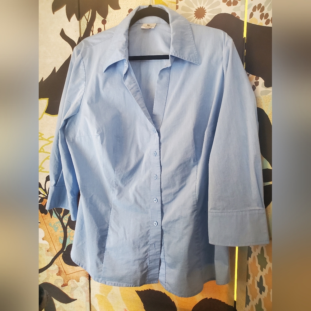 Worthington Blue Button Down Shirt Size 1X